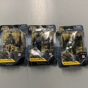 Soldier Force Military Action Figures Lot of 3